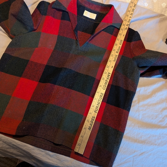 Vintage 1960s Pendleton 100% virgin wool skirt set buffalo plaid red gre… - Picture 11 of 16